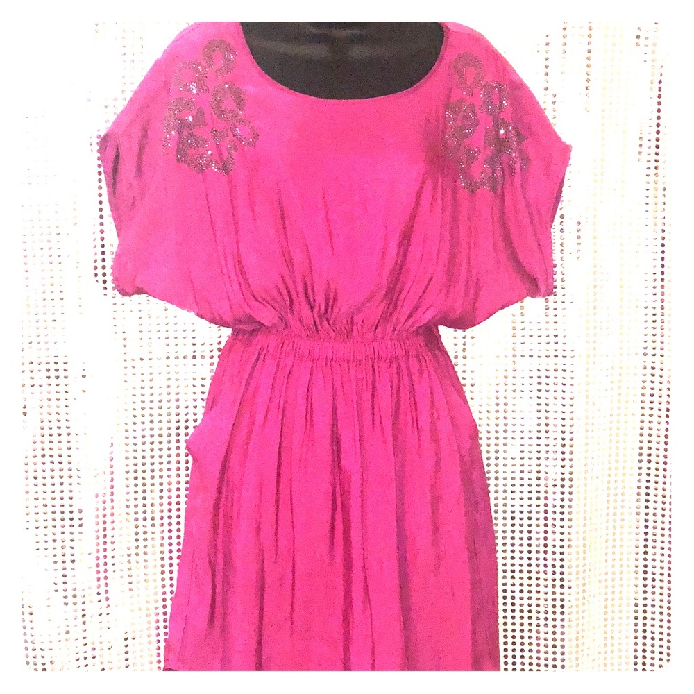 #Express XS Satin Shirt Style Dress